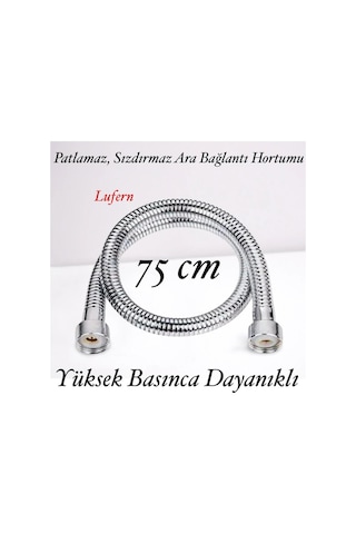 75 Cm Kısa Tepe Ara Duş Hortumu Spiral Robot Ara Bağlantı Örgülü Dayanıklı Kopmaz Patlamaz Sızdırmaz Gri