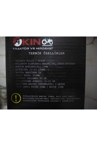 12 Volt Büyük Tip Sıvı Aktarım Pompası Akü Bağlantılı