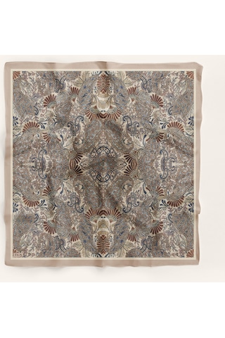 Efsun Desen 90x90cm Eşarp/fular Krem