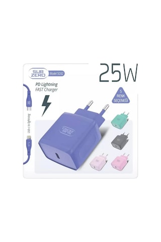 Subzero Sg92 25w Pd Lightning Hızlı Şarj Aleti Kompakt & Güvenli Gri