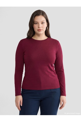 Lcwaıkıkı Basic Bordo Bisiklet Yaka Kadın Body
