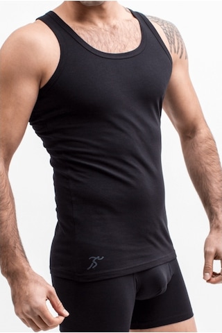 The Don Organic Blended Erkek Atlet Siyah Singlet