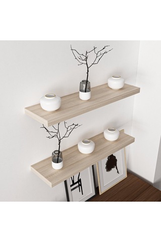 Minar Gizli Tutuculu 2'li Duvar Rafı 80 Cm - Sonomo