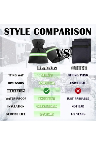 Novahub 6 Adet Kış Dış Mekan Musluğu Don Korumalı Kapak Bahçe Musluğu Anti-ze Yeniden Kullanılabilir Kapak Yansıtıcı Şeritli