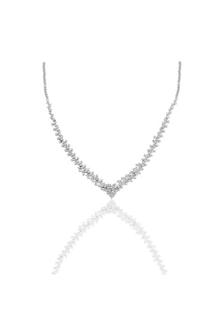 Gümüş Rodyumlu Pırlanta Modeli Su Yolu Gümüş Takım. (536822240)