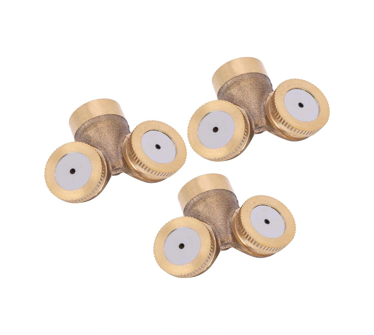 Vkemall 3 Adet Bakır G1/2 Dn15 2 Başlı Tarım Sulama Spreyi - Yüksek Basınçlı, Atomizasyon Etkili Bahçe Zirai Sulama Aleti