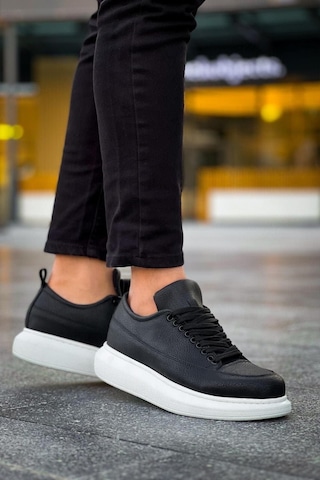 Ay Mood Jy814 Axel Bağcıklı Cilt Erkek Günlük Sneaker Ayakkabı Cbt Siyah