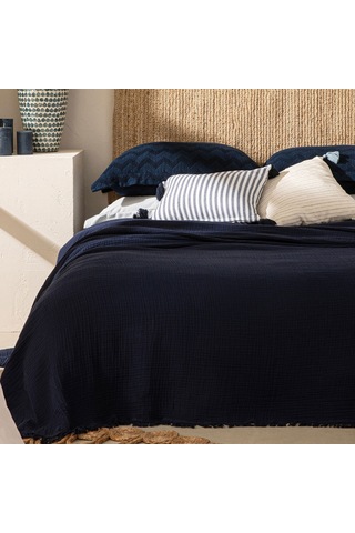 Marfa Çift Kişilik Pike 200x220 Cm Marın Mavı Marin Mavi