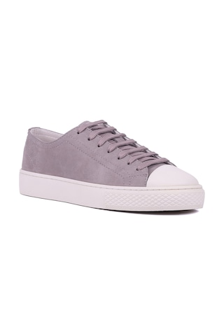 Shoetyle - Hakiki Nubuk Deri Vizon Rengi Erkek Sneaker - 666-0381-1582