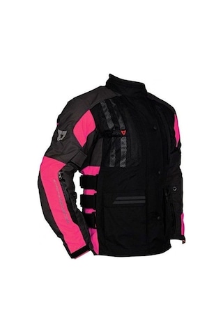 Venom Motosiklet Montu Women Tourex 4 Mevsim Ce Sertifikalı Touring Long Motor Lady Mont Siyah-pembe Çok Renkli