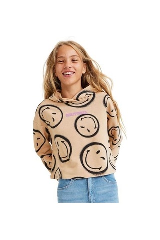 Smile Kapüşonlu Kız Çocuk Sweatshirt 001