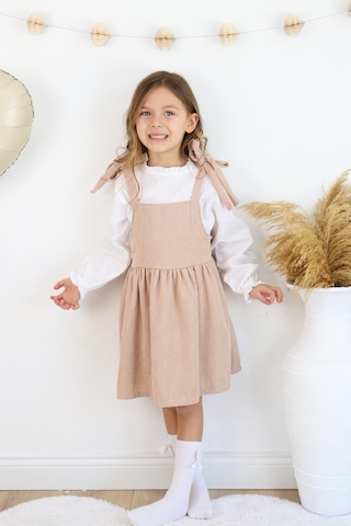 Fitilli Kadife Elbise İkili Takım Bej