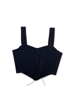 L'aura Corset Siyah Renk Kalp Yaka Bayan Korse Büstiyer