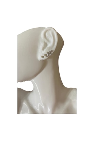 Taşlı Yılan Tasarım Kıkırdak Tragus Helix Pearsing Küpe Gümüş