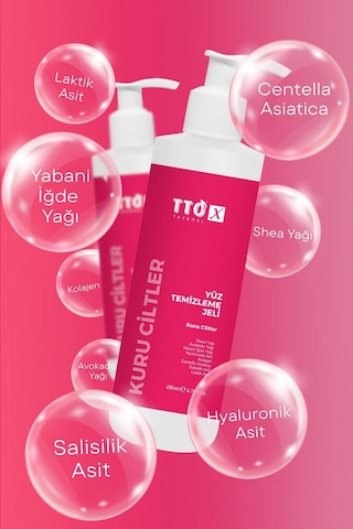 Tto X Yüz Temizleme Jeli Kuru Ciltler 200 Ml