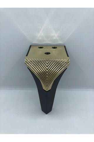 PLASTİK,VENEDİK 15 CM SİYAH-GOLD KOLTUK,BAZA,MOBİLYA AYAĞI (4 ADT