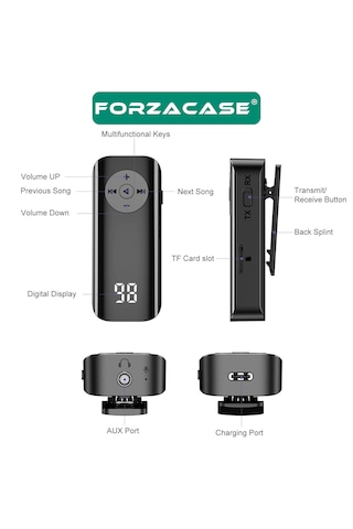 Forzacase Bluetooth 5.3 Ses Alıcı Verici Aux Kablosuz Audio Adaptör, Araç Ve Tv Uyumlu - Fc1196 1 Adet