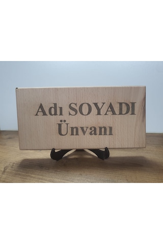 23x11 Cm Kişiye Özel Ahşap Yakma İsim Ad Soyad Ünvan Hediyelik Makam Ahşap Çok Renkli