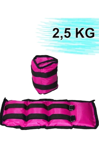 2,5 Kg X 2 Adet El Ayak Ağırlığı Seti Kum Torbası 2.5 Kg Kas Bilek  Ağırlık 1 Çift Pembe