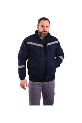 Eser - 7-7 Gabardin Içi Polarlı Mont -Lacivert