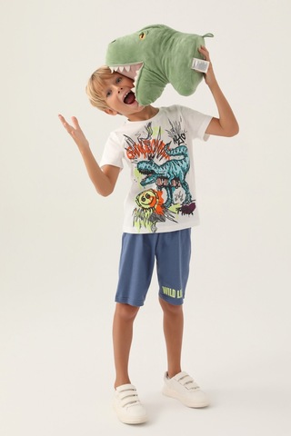 Rolypoly Wild Life Krem Erkek Çocuk Bermuda Takım 5274-43131 Krem