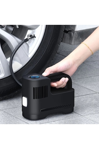 Boatshop1 Kablolu Taşınabilir Dijital Araba Lastik Şişirici Led Işıklı 12v Dc Araç Fişi Otomobil Motosiklet Bisiklet İçin