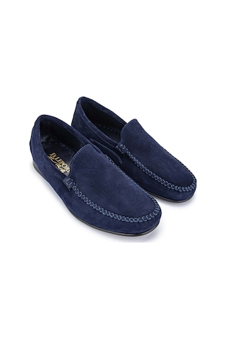D.leporı Erkek Hakiki Deri Lacivert Süet Loafer Ayakkabı 1018 01 Erk Ayk Y24 Blu Suede Çok Renkli