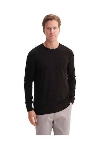 Cazador Slim Fit Soft Touch Basic Bisiklet Yaka Kazak-33155 Siyah
