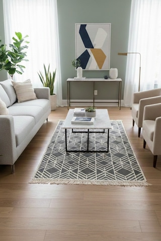 İskandinav Tarz Gri Desenli İnce Kilim Hafif, Yıkanabilir, Günlük Kullanıma Uyumlu Renkli