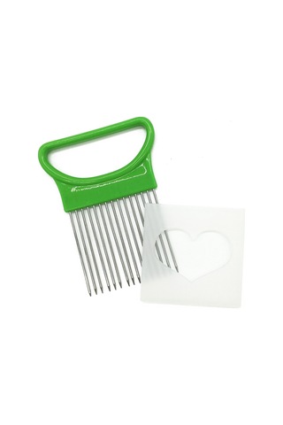 Cbtx Paslanmaz Çelik Sebze Soğan Kesici Tutucu Et İğnesi Mutfak Aletleri Yeşil