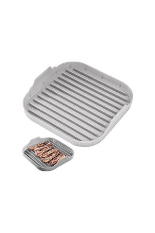 Xurunkeji Silikon Mikrodalga Pastırma Tepsisi Mikrodalga Pastırma Makinesi Gıda Sınıfı Silikon Mikrodalga Pastırma Tavası Gri Gri