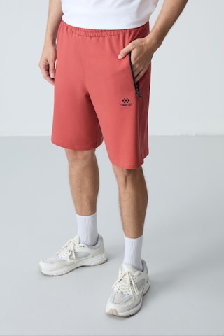 Tommylife Tommy Life Kiremit Gizli Fermuar Arka Cepli Bağcıklı Standart Kalıp Erkek Şort - 81136 Kiremit