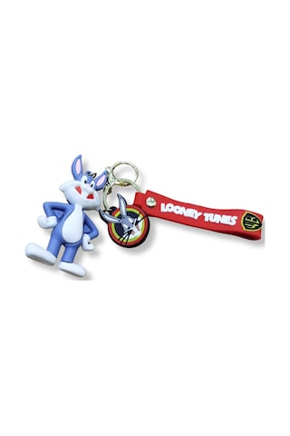 Bugs Bunny Premium 3d Figürlü Looney Tunes Yazılı Bilek Kayışlı Anahtarlık - 1 Adet