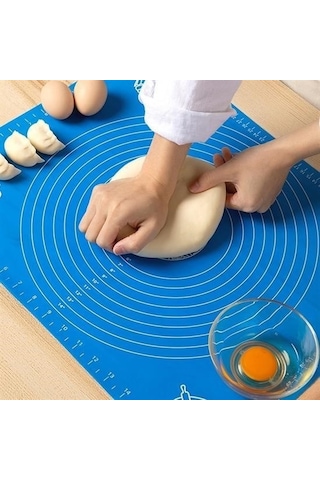 Buffer 40 50 Cm Silikon Ölçekli Kullanımı Kolay Hamur Açma Matı Ekmek Mantı Makarna Hamuru Yoğurma Çok Renkli