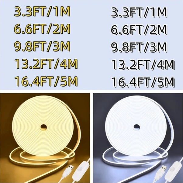 Trendooze Güneş022 Qzyl Esnek Neon Led Şerit Işık Dekor, 66 Ft Usb Aydınlatma