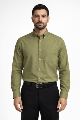 Dormen Uzun Kol Klasik Erkek Regular Fit Gömlek 7607 Yeşil