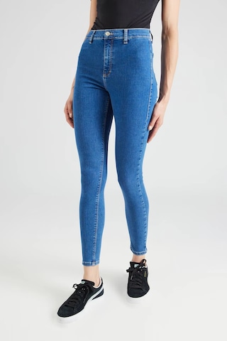 Mid Blue Yüksek Bel Skinny Fit Jean Likralı Cepsiz Tayt Pantolon Çok Renkli