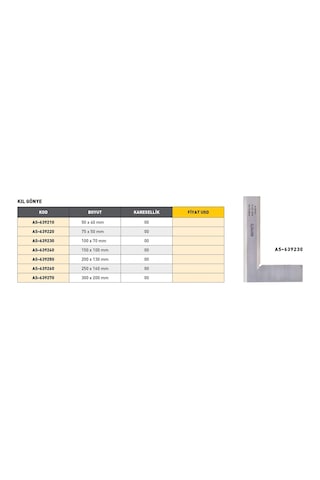 Fett 200x 130mm Asimeto Metal Kıl Gönye As-639250