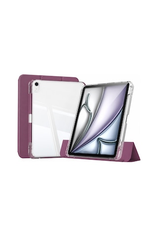 Apple iPad Uyumlu Air 13inç M4/m3/m2 Kılıf Kalem Bölmeli Akrilik Şeffaf Ayrılabilir Case 2026-2024