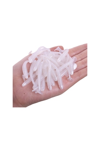 4,8 Cm - 10 Adet Yapay Silikon Yumuşak Sahte Solucan Balık Yemi