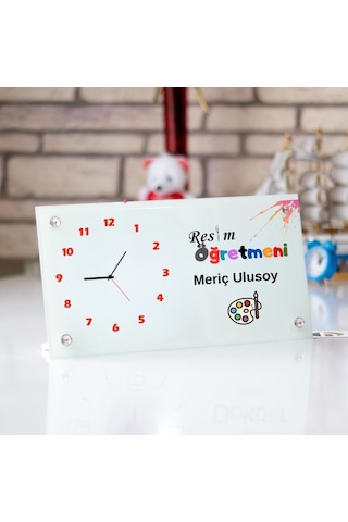 Ressamlara Özel Tasarımlı Masa Üstü Cam Saat