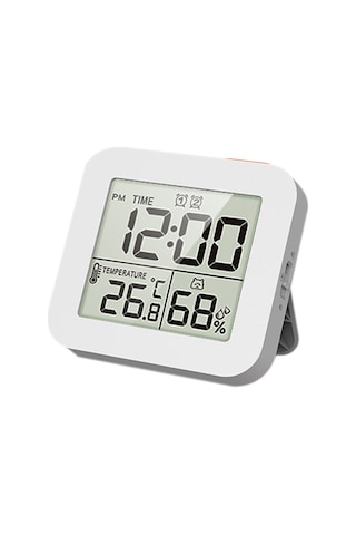 Skycity Beyaz İngilizce Lcd Ekranlı Çok Fonksiyonlu Saat - Sıcaklık, Nem Ölçer, İki Alarm Ve Döngüsel Zamanlayıcı