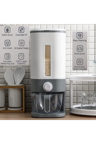 Gq 11,3 Kg Pirinç Dispenseri, Kapaklı Büyük Tahıl Kabı Depolama