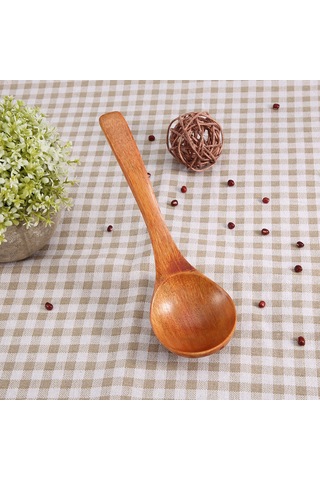 Yuntech01 Doğal Ahşap Ocaak Kaşığı - Uzun Saplı, Isı Dayanıklı, Sağlıklı Ve Dayanıklı Kahverengi