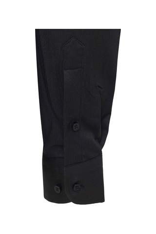 Süvari Siyah Slim Fit Düz Klasik Yaka Gömlek-33510 Siyah