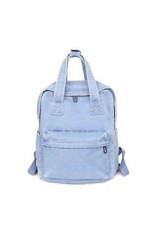 Lemestar Kadınlar İçin Klasik Mavi Jean Sırt Çantası - Üniversite Stili, Dayanıklı Kumaş, Basit Ve Uygun Öğrenci Çantası MAvi