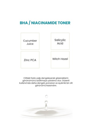 Akne Karşıtı Gözenek Sıkılaştırıcı Bha Salisilik Ve Niacinamide Tonik 200 Ml