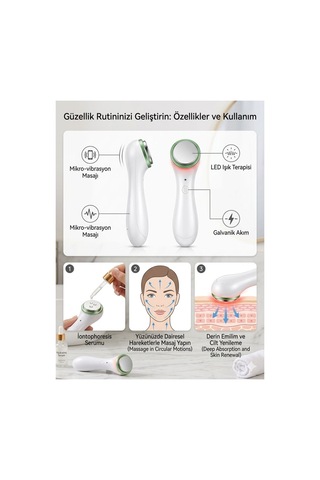 Titreşimli Cilt Bakım Cihazı - Yüz Masajı Ve Serum Emilim Artırıcı Cihaz