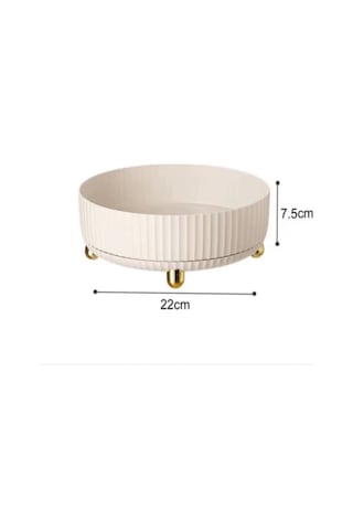 Geeksen Çok Yönlü Döner Düzenleme Tepsisi: Kozmetik, Takı & Ev Ofisi Organizatörü Beyaz