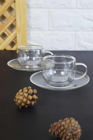 Arow Çift Cidarlı Kahve Takımı 2 Kişilik Tr-1692